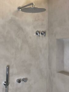 baño microcemento gris