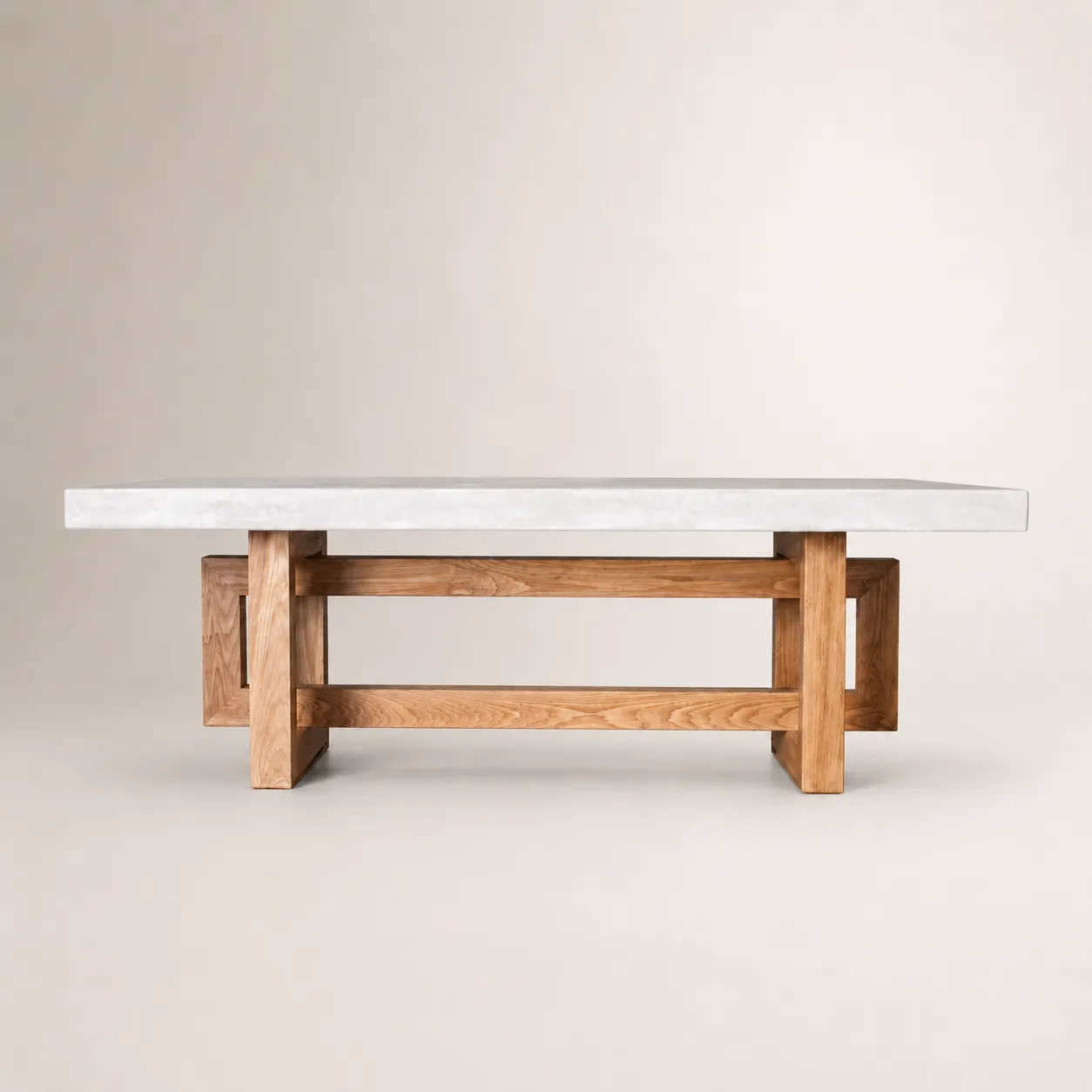 Mesa Encke de microcemento y madera